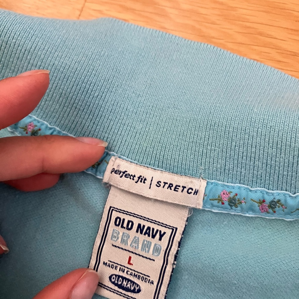 Women's Light Blue Polo Shirt - Picture 4 of 5